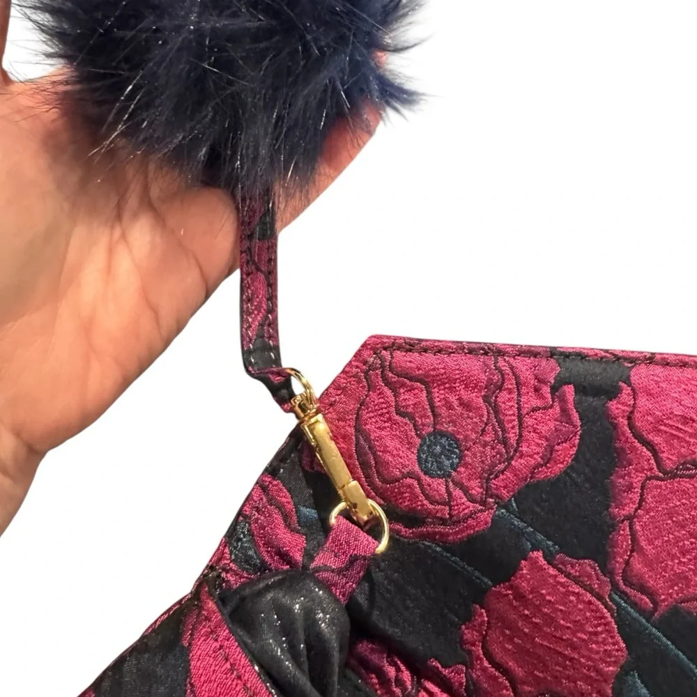 Anthropologie Monserat Floral Poppy Envelope Clutch